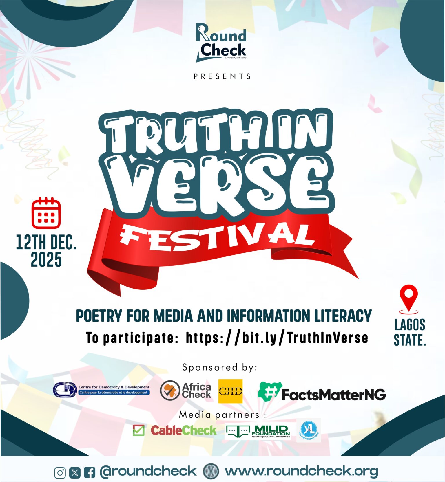 RoundCheck to Roll Out “Truth in Verse” Media Literacy Poetry Festival in Lagos