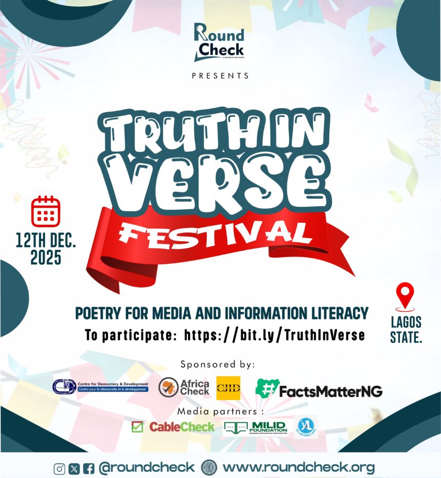 RoundCheck to Roll Out “Truth in Verse” Media Literacy Poetry Festival in Lagos