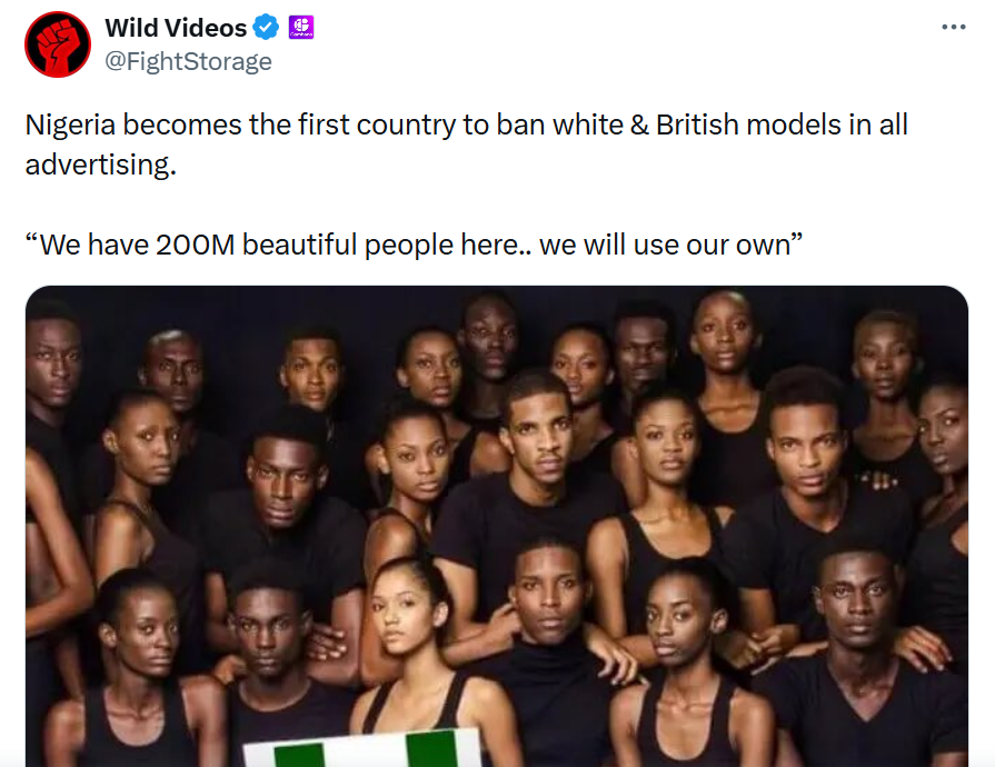 Viral Claim About Nigeria Banning White Models: What’s True?