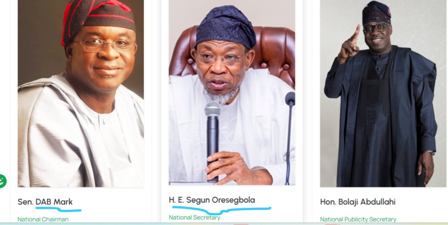 Nigeria Opposition Party ADC Misspells Names of Acting Chairman, National Secretary On Official Website
