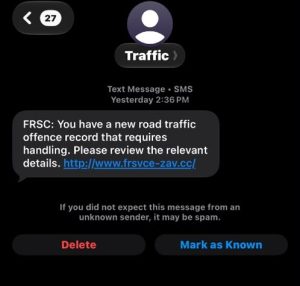 Frsc road traffic claim