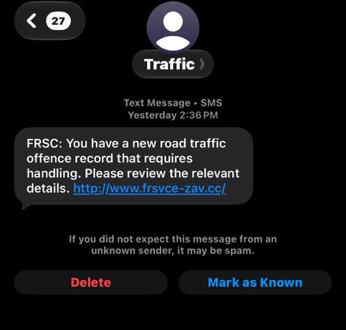 Frsc road traffic claim
